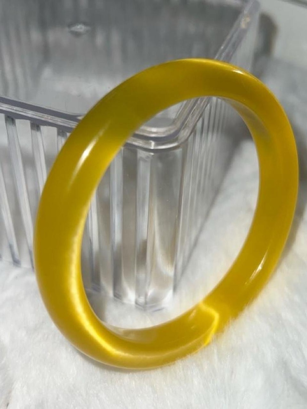Yellow Cat Eye Bangle Bracelet